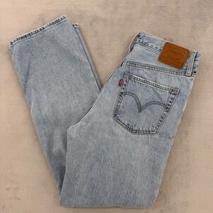 Levis Ribcage Straight Ankle Jeans  Light Wash Distressed High Rise Women's 29